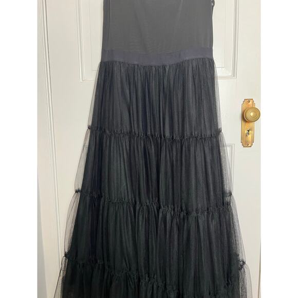 Alice + Olivia Women's 12 Chara Tiered Tulle Midi Dress Black Sleeveless Party - Picture 9 of 15